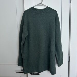 Weekday Forest Green Crew Neck Sweater Dress